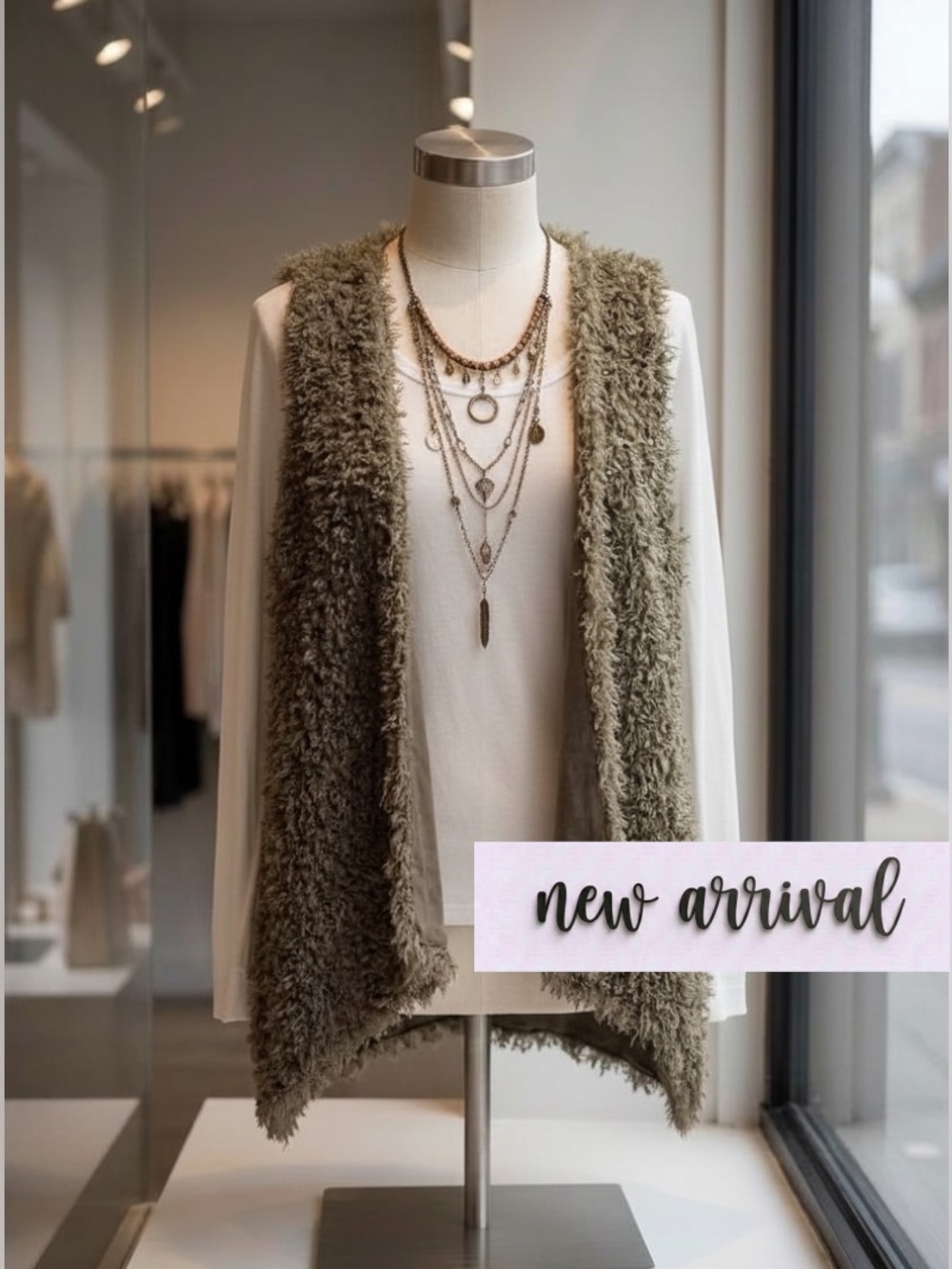 ANGL Open Front Waterfall Shrug